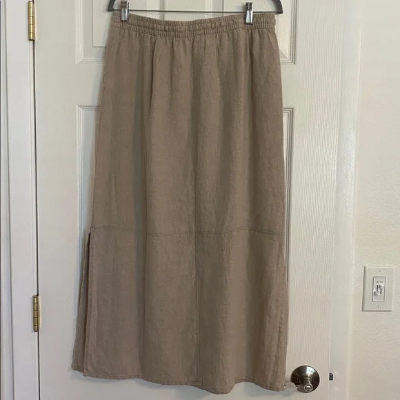 Garnet Hill 100% Linen Maxi Skirt Size10 - Picture 4 of 9